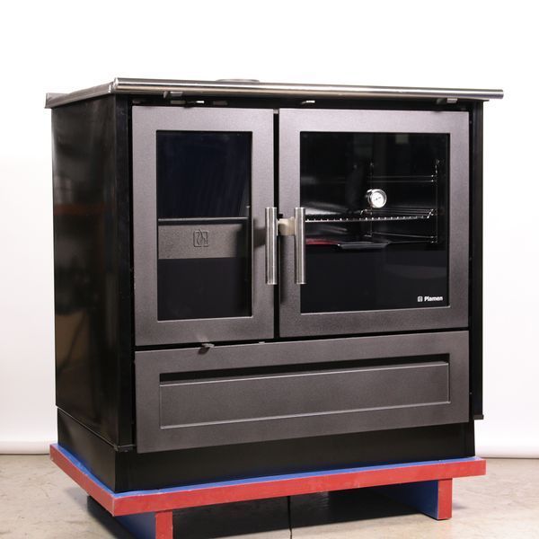 Отопительно-варочная печь Plamen 910 Glass черная 910 Glass Black фото