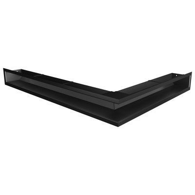 Вентиляційна решітка для каміна 90х600х800 SAVEN Loft Angle кутова ліва чорна Loft/NL/9/60/80/BL фото