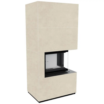 Камин Kratki FLOKI BOX правый 8 kW &Oslash; 160 в корпусе с керамогранита FOKOS SALE FLOKI/S/P/Q/F/S фото
