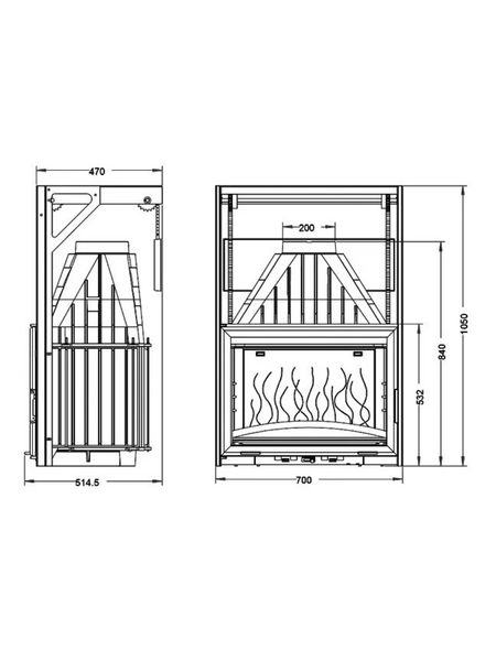 Каминная топка INVICTA 700 Grande Vision REL з гільотиною INVICTA 700 Grande Vision REL з гільотиною фото