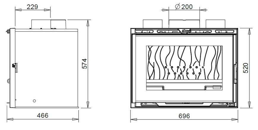 Камінна вставка INVICTA 700 Grande Angle insert INVICTA 700 Grande Angle insert фото