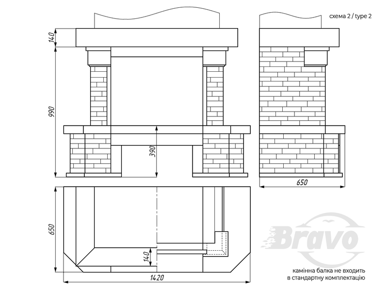 Портал КАРПАТИ МАРМО 2 (Emperador Dark + Болгарський сланець) KARPATI MARMO 2 фото