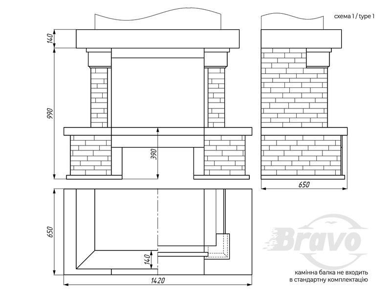 Портал КАРПАТИ МАРМО 2 (Emperador Dark + Болгарський сланець) KARPATI MARMO 2 фото