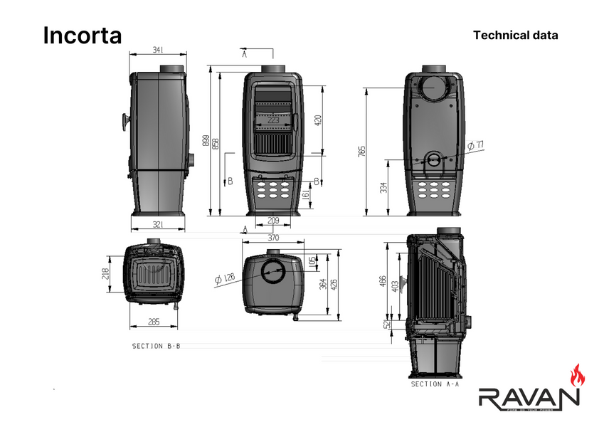 Чавунна піч Ravan Incorta Incorta фото