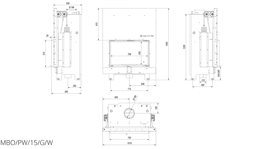 Каминная топка Kratki MBO PW 15 гильотина MBO/PW/15/G/W фото