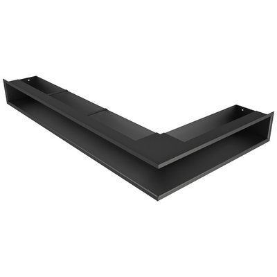 Вентиляційна решітка для каміна 95х450х800 SAVEN Loft Angle кутова ліва чорна LOFT/NL/9,5/45/80/BL фото