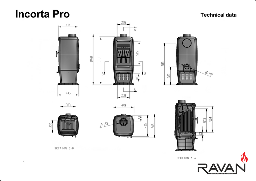 Чугунная печь Ravan Incorta Pro Incorta Pro фото