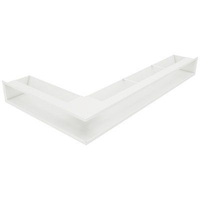 Вентиляційна решітка для каміна 95х800х450 SAVEN Loft Angle кутова права біла LOFT/NP/9,5/80/45/W фото