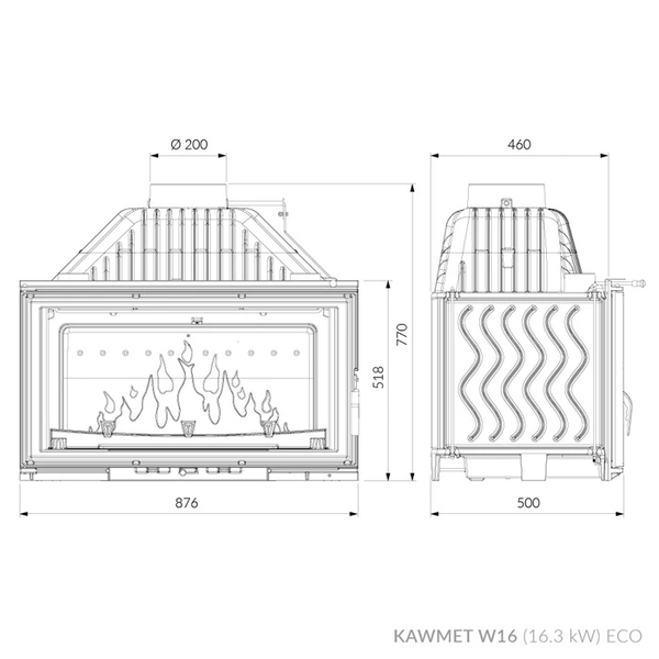 Камінна топка KAWMET W16 (16.3 kW) W16  фото