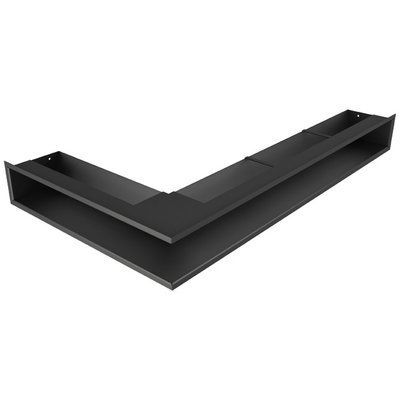 Вентиляційна решітка для каміна 95х800х450 SAVEN Loft Angle кутова права чорна LOFT/NP/9,5/80/45/BL фото