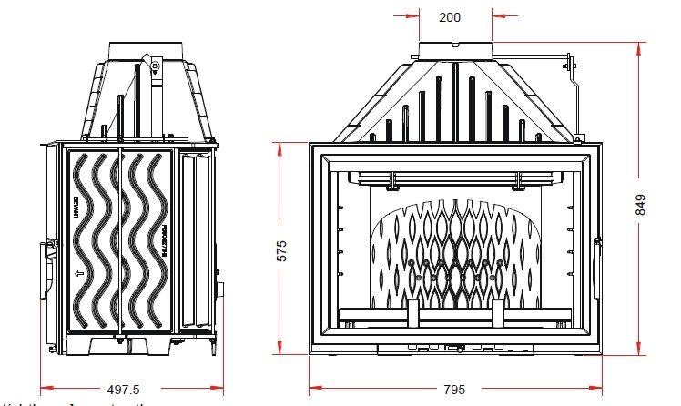 Каминная топка INVICTA 800 Grande Vision с шибером  928175 фото