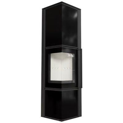 Сталева піч-камін Kratki TORA/L/LB 8 KW &Oslash; 150 lacobel чорний TORA/L/LB фото