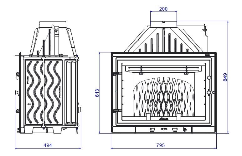 Камінна топка INVICTA 800 PRIMO с шибером INVICTA 800 PRIMO с шибером фото