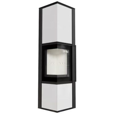 Сталева піч-камін Kratki TORA/L/LW 8 KW &Oslash; 150 lacobel білий TORA/L/LW фото