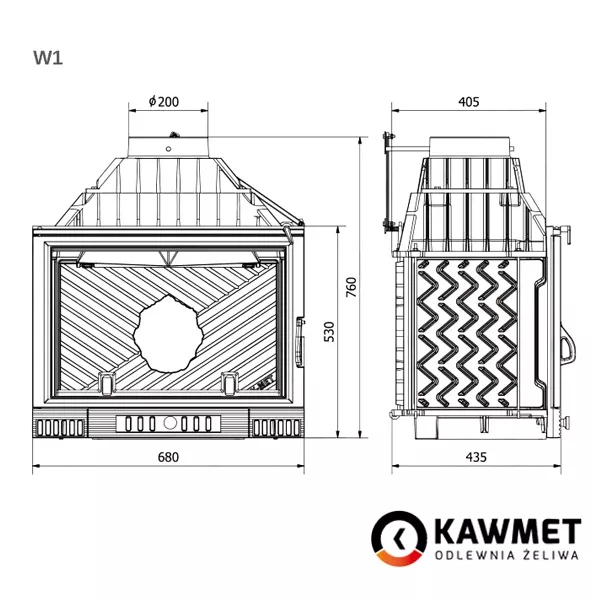 Камінна топка KAWMET W1 Feniks (18 kW) W1  фото