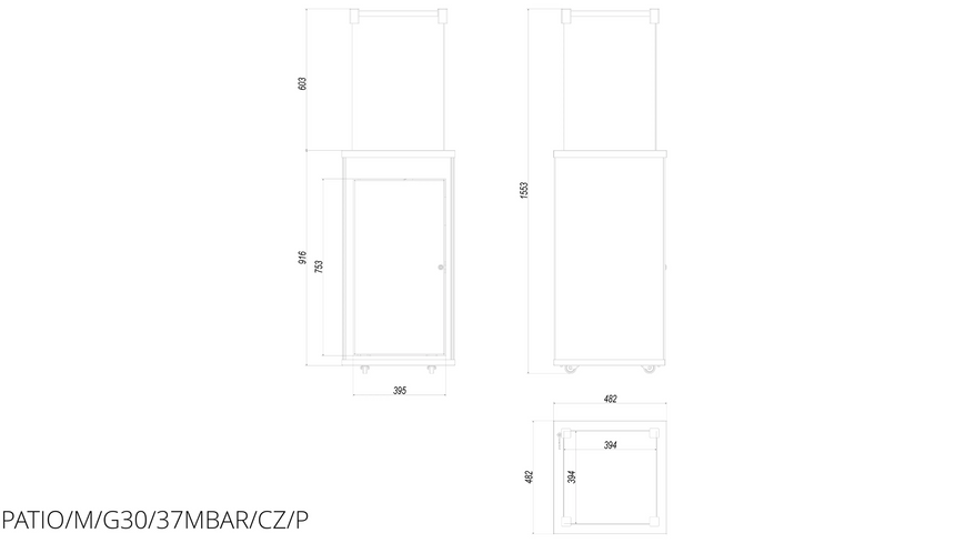 Газовый обогреватель Kratki PATIO стекло/черный - пикованый - ручное управление PATIO/M/G30/37MBAR/CZ/P фото