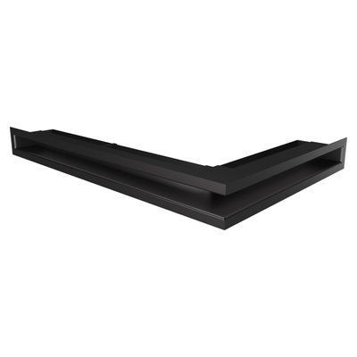Вентиляційна решітка для каміна 60х400х600 SAVEN Loft Angle кутова ліва чорна Loft/NL/6/40/60/BL фото