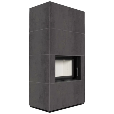 Камин Kratki FLOKI BOX 8 kW &Oslash; 160 в корпусе с керамогранита ATURALI PIETRA DI SAVOIA ANTRANCITE BOCCIARDATA FLOKI/S/PF/Q/N/P/D/S/A/B фото