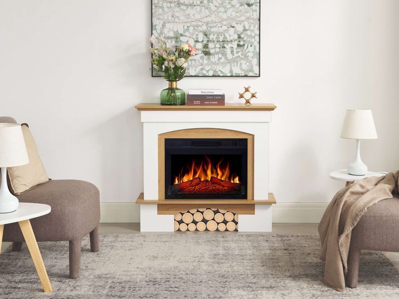 Електрокамін ArtiFlame Woodley AF23S білий / дуб натуральний Woodley AF23S WT/NO фото