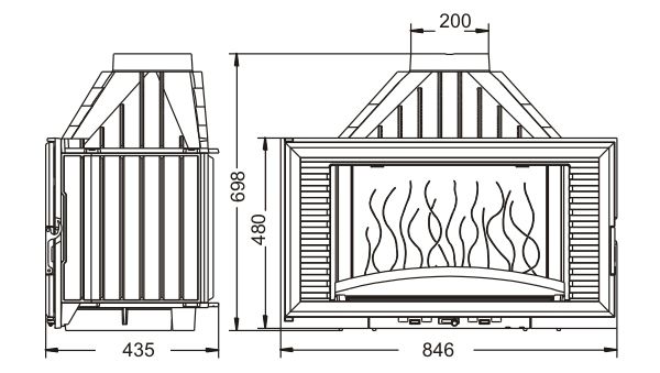 Каминная топка INVICTA 840 Horizontal с шибером INVICTA 840 Horizontal фото