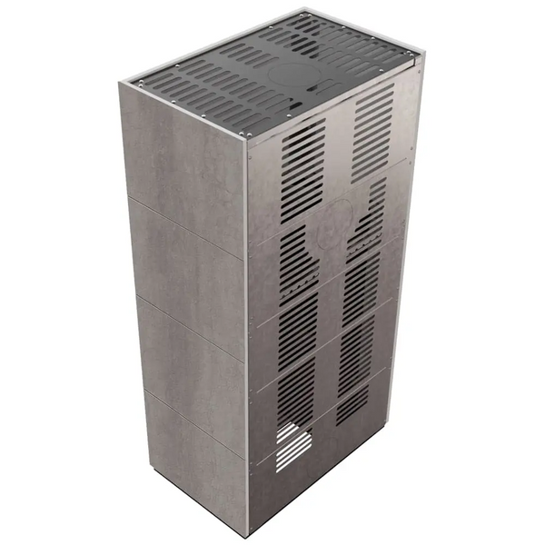 Камин Kratki FLOKI BOX 8 kW &Oslash; 160 в корпусе с керамогранита NATURALI PIETRA DI SAVOIA GRIGIA BOCCIARDATA FLOKI/S/PF/Q/N/P/D/S/G фото