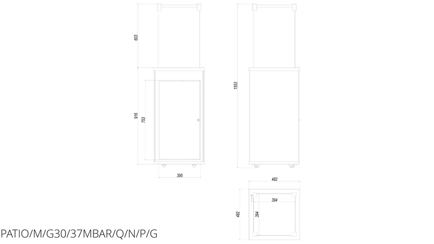 Газовый обогреватель Kratki PATIO керамогранит NATURALI PIETRA GREY - ручное управление PATIO/M/G30/37MBAR/Q/N/P/G фото