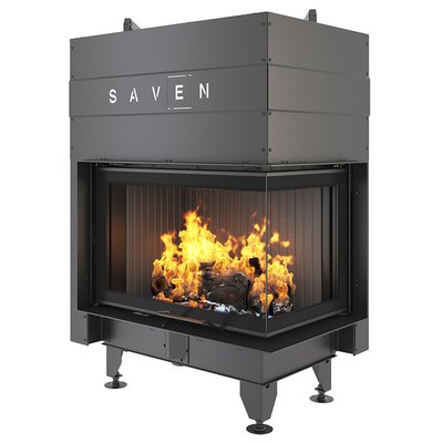 Камінна топка кутова SAVEN Energy Up 75х50х47R Black (15,1 kW) SE/75/50/47/R/Up/BL фото