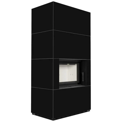 Камин Kratki FLOKI BOX 8 kW &Oslash; 160 в корпусе с керамогранита NERO ASSOLUTO FLOKI/S/PF/Q/N/A фото
