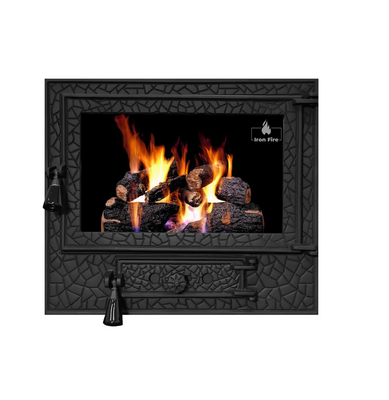 Чавунні дверцята для каміна Iron Fire Panorama Lux 580х500 мм 1253 фото