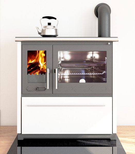 Отопительно-варочная печь Plamen 850 Glas белая 850 Glas White фото