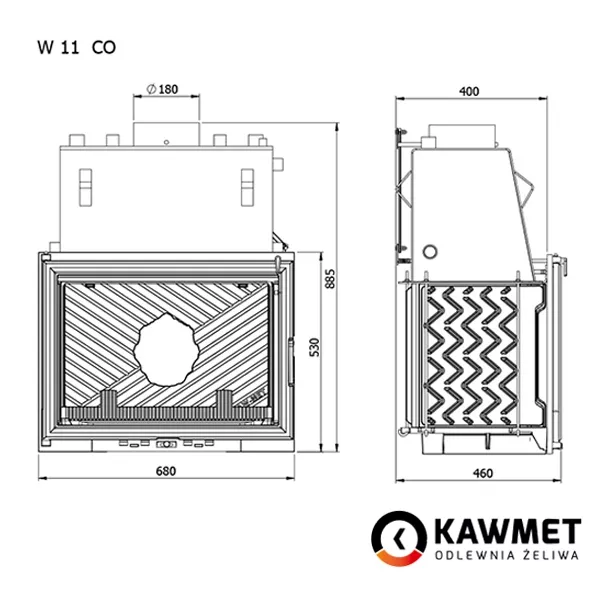 Каминная топка KAWMET W11 CO (18 kW) W11  фото
